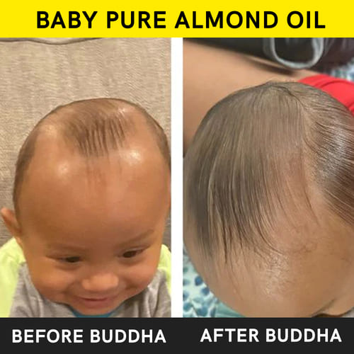 Buddha natural baby pure almond oil before after image