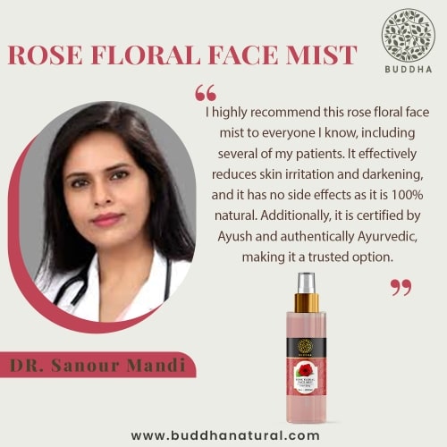Buddha Natural Rose Facial Toner Bulgarian Mist - recommended by Dr. Sanour Mandi