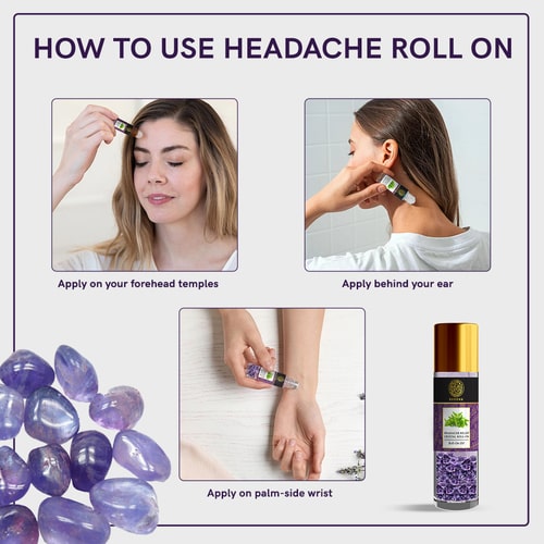Headache Relief Amethyst Stone Essential Oils Roll-On - how to use