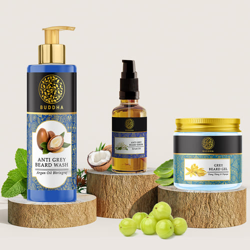 Buddha Natural - Anti Grey Beard Serum Oil, Beard Wash & Beard Gel