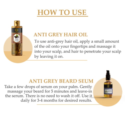Buddha Natural Anti-Grey Hair Oil & Grey Beard Hair Serum Combo  - how to use 