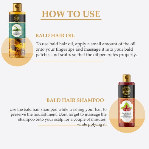 Bald Hair Oil and Shampoo Combo - how to use - organic bald hair shampoo - best hair oil for bald spots