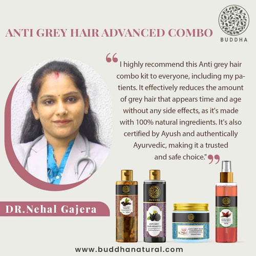 Anti Grey Hair Advanced Combo - 100% Ayush Certified - Grey Hair Oil + Grey Hair Shampoo + Grey Hair Mist + Grey Hair Conditioner