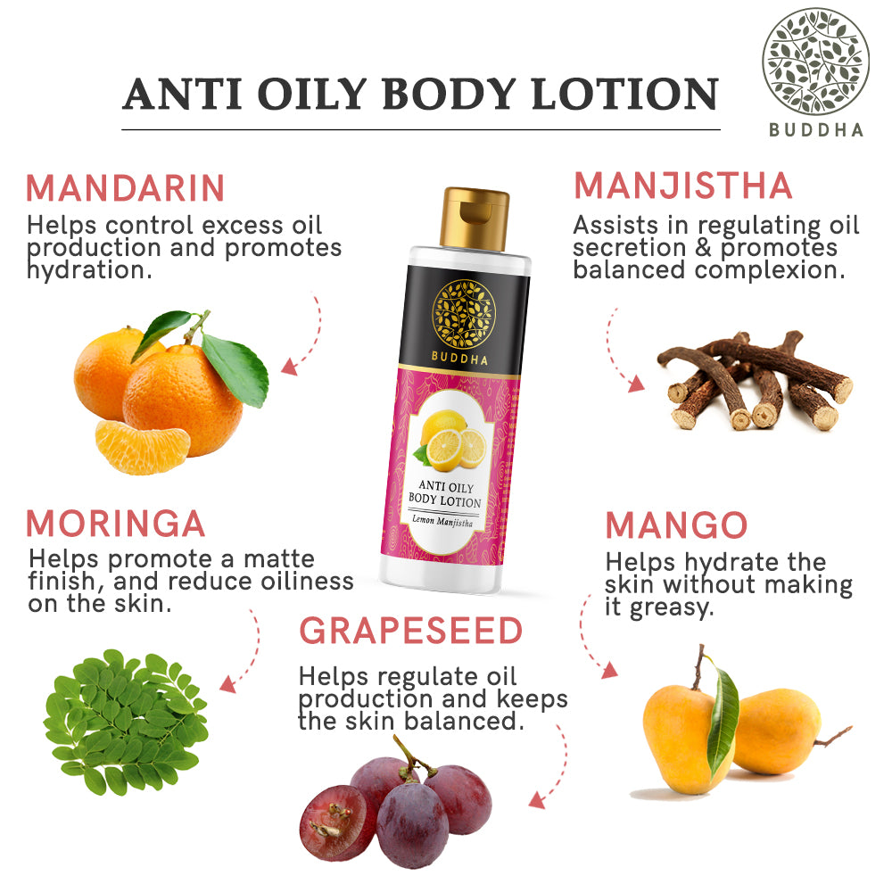 Anti Oily Body Lotion - 100% Ayush Certified - Balance The Skin's Natural Oil Levels