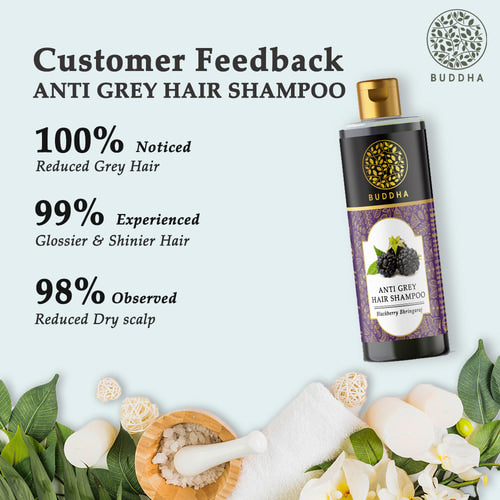 buddha natural anti grey hair shampoo customer feedback image