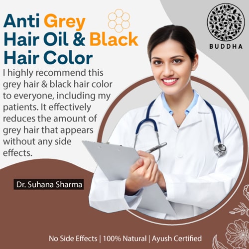 buddha natural anti grey hair oil and black hair color doctor image