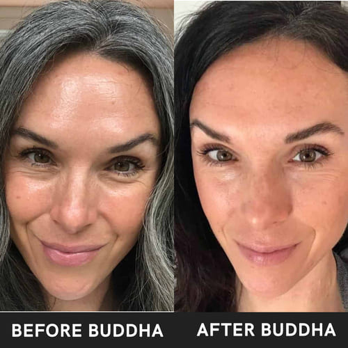 buddha natural grey hair mist before after iamge 