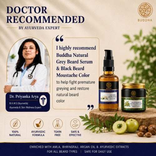 Dr. Priyanka Arya Recommend Anti Grey Beard Serum Oil & Beard Black Color Combo