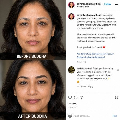 Buddha Natural Anti Grey Eyebrow Serum Testimonial Online Before After 