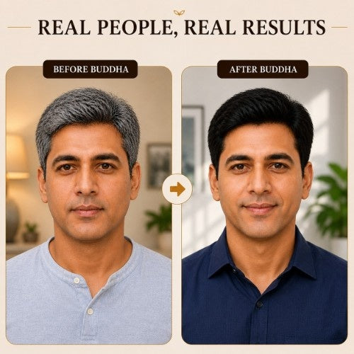 Anti Grey Hair Oil & Black Hair Color Powder Combo Male Testimonial Before After 