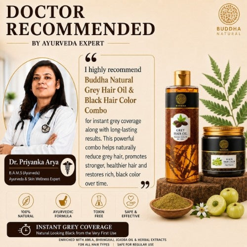 Dr. Priyanka Arya Recommends Anti Grey Hair Oil & Black Hair Color Powder Combo