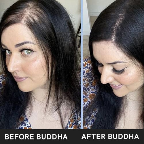 buddha natural anti hair fall oil and shampoo combo before after image