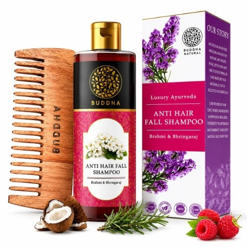 Buddha Natural Anti-Hair Fall Shampoo with Natural Neem Comb 