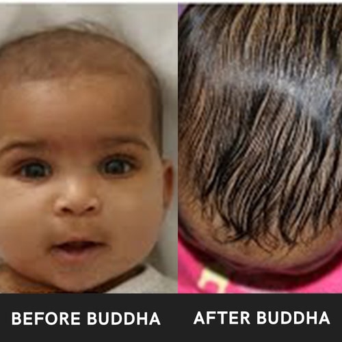 Buddha Natural Baby Hair Oil  - before and after use 