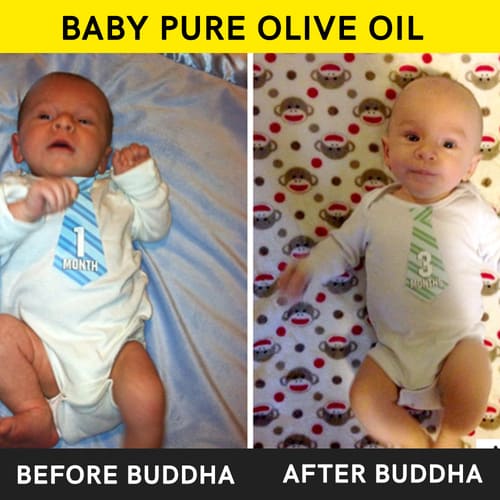 Buddha Natural baby pure olive oil before after image