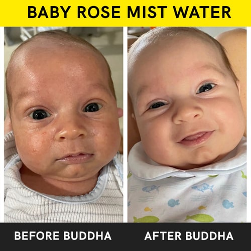 Buddha Natural Baby Rose Mist Water - before after use 