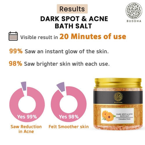Buddha Natural Dark Spots & Acne Bath Salt  - visible result in 20 minutes - feet bath soak - foot salts for foot spa - epsom salt foot - bath salt foot soak - best bath salts for feet