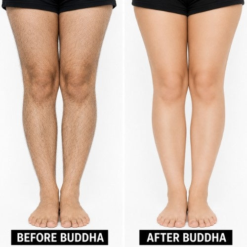 Buddha Natural Chocolate Hair Removal Wax Powder Before and After