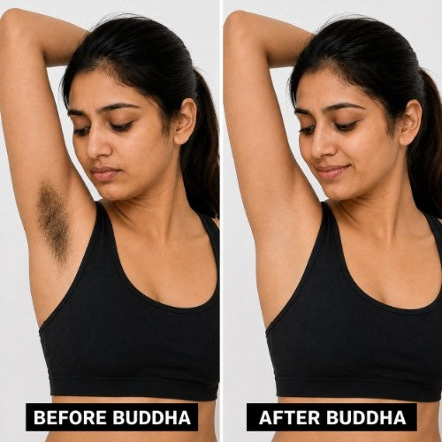 Buddha Natural Chocolate Hair Removal Wax Powder Before and After