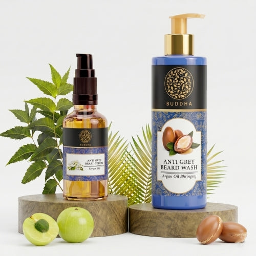 Buddha Natural - oil for white beard - anti gray beard wash