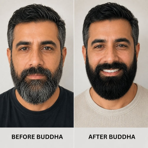 BUDDHA NATURAL ANTI GREY BEARD SERUM BEFORE AND AFTER