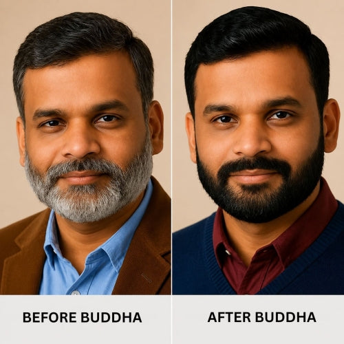 BUDDHA NATURAL ANTI GREY BEARD SERUM BEFORE & AFTER