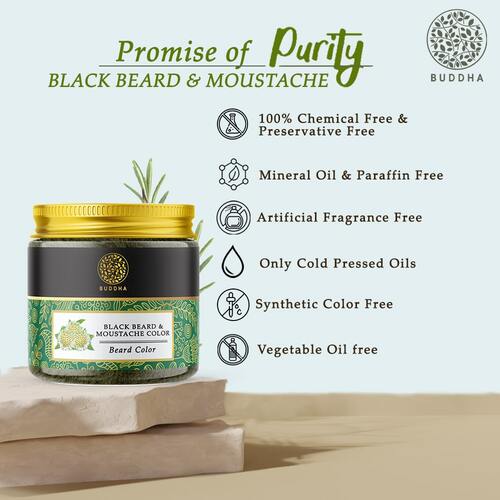 Buddha Natural Anti Grey Beard Serum Oil & black beard hair color