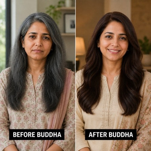 Buddha Natural Brown Hair Color Female Testimonial Before After 