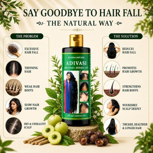 The problem Solution is Buddha Natural Adivasi Hair Oil