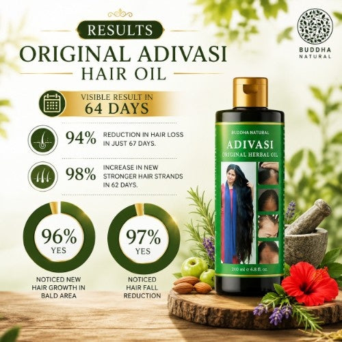 Buddha Natural Adivasi Hair Oil - Visible Result in 64 Days 