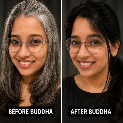 Buddha Natural Anti Grey Hair Oil Testimonial Before After 