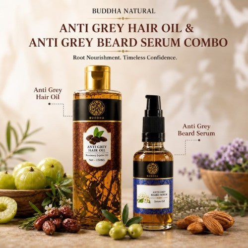 Buddha Natural Hair oil and Grey Beard Serum Combo