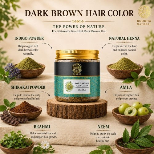 Buddha Natural Dark Brown Hair Color Powder Ingredients 