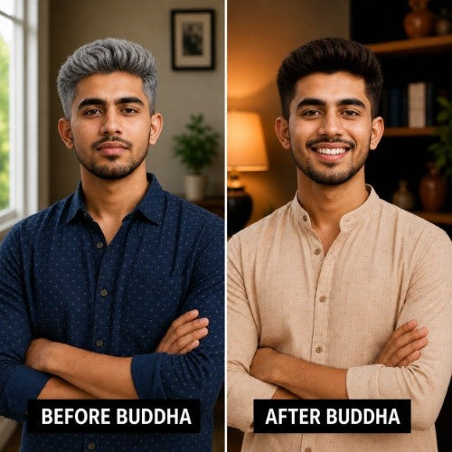 Buddha Natural Dark Brown Hair Color Powder Male Testimonial Before After 