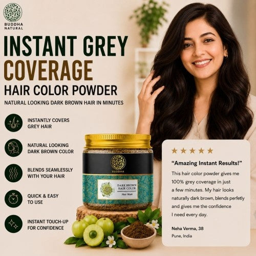Buddha Natural Dark Brown Hair Color Powder Testimonial Review 