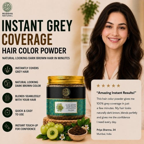 Buddha Natural Dark Brown Hair Color Powder Testimonial Review 