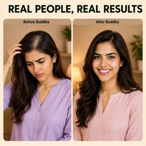 Buddha Natural Anti Bald Hair Oil Female Testimonial Before After 