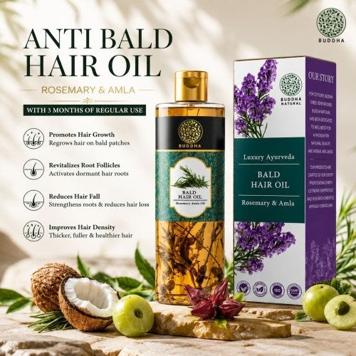 Buddha Natural Anti Bald Hair Oil - With in 3 Months of Regular Use 