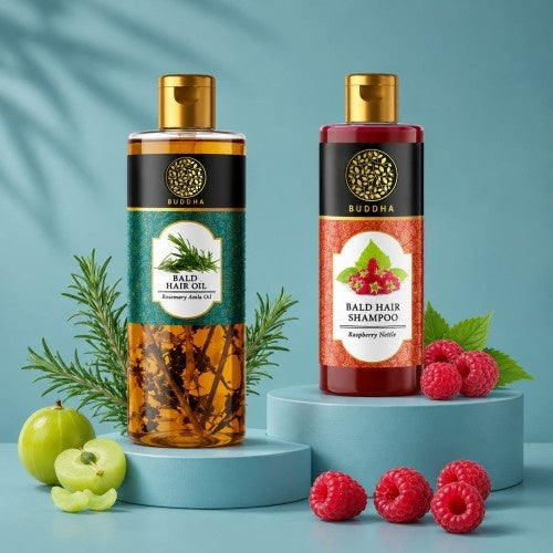 Buddha Natural Anti Bald Hair Oil with Bald Hair Shampoo 