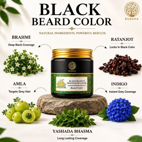 Ingredients of Buddha Natural Beard & Moustache Black Color