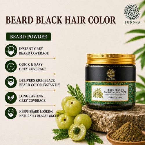 Buddha Natural Beard & Moustache Black Color Key Features 
