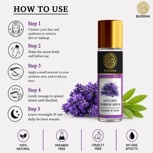 Buddha Natural Grey Eyebrow Serum Hoe to Use Image