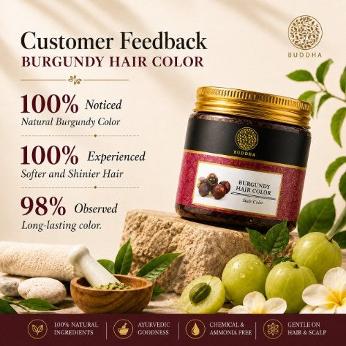Customer Feedback of Buddha Natural Burgundy Hair Color Powder 