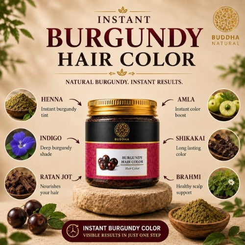 Ingredients of Buddha Natural Burgundy Hair Color Powder 