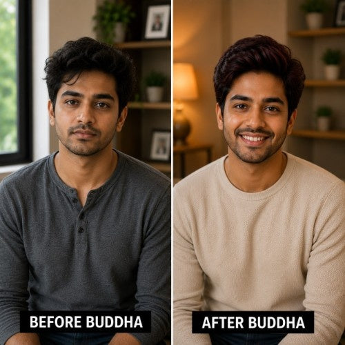 Buddha Natural Burgundy Hair Color Powder Male Testimonial Before After 