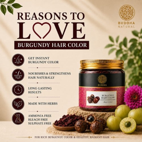 Reason To Love Buddha Natural Burgundy Hair Color Powder 