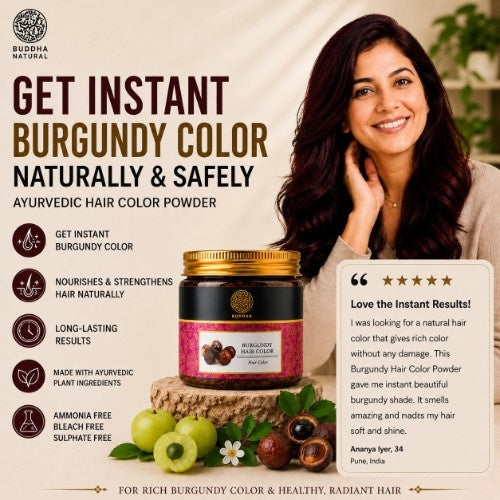 Testimonial Review of Buddha Natural Burgundy Hair Color Powder 