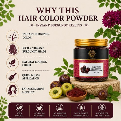 Buddha Natural Burgundy Hair Color Powder - Why This Hair Powder 