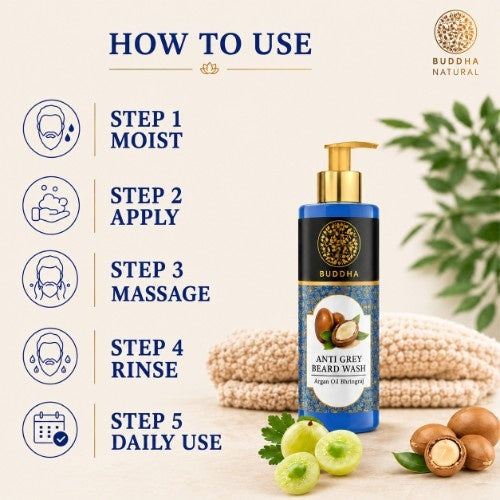 Buddha Natural Anti Grey Beard Wash - How to Use 