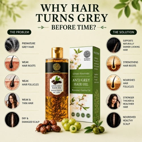 Buddha Natural Anti Grey Hair Oil - 